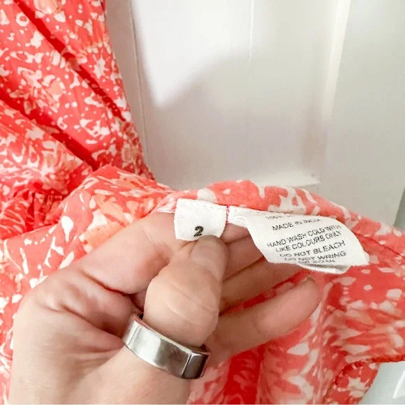 Ulla Johnson Freida Dress Printed Cotton Coral Batik Orange Size 2 - Picture 5 of 12